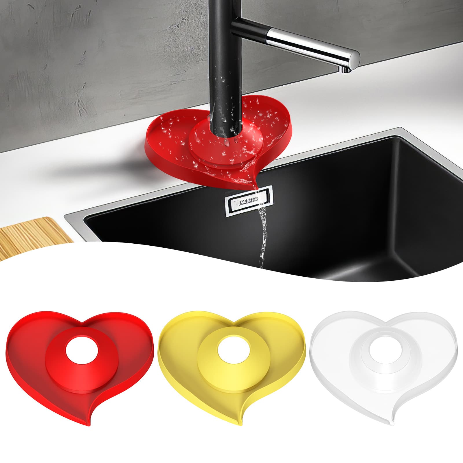 New Faucet Extension Silicone Drip Tray Diverting Set, Diverting Drip Tray Anti-Leak Drip Water Accumulation Scale Prevention
