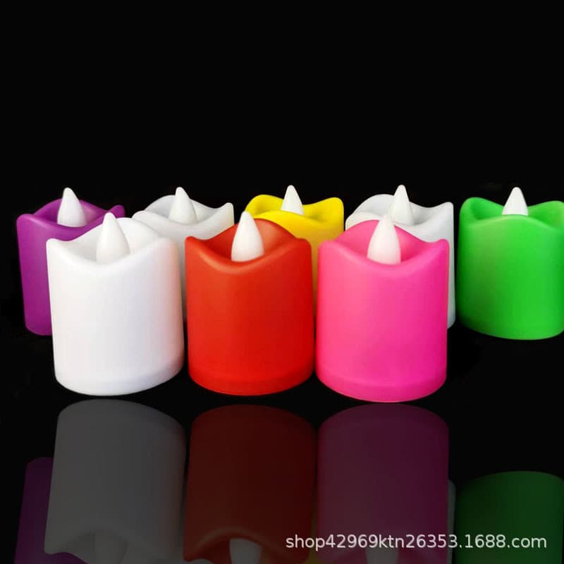 LED Electronic Candle Wavy Rim Christmas Halloween Decoration Birthday Proposal Festival Simulated Tea Light