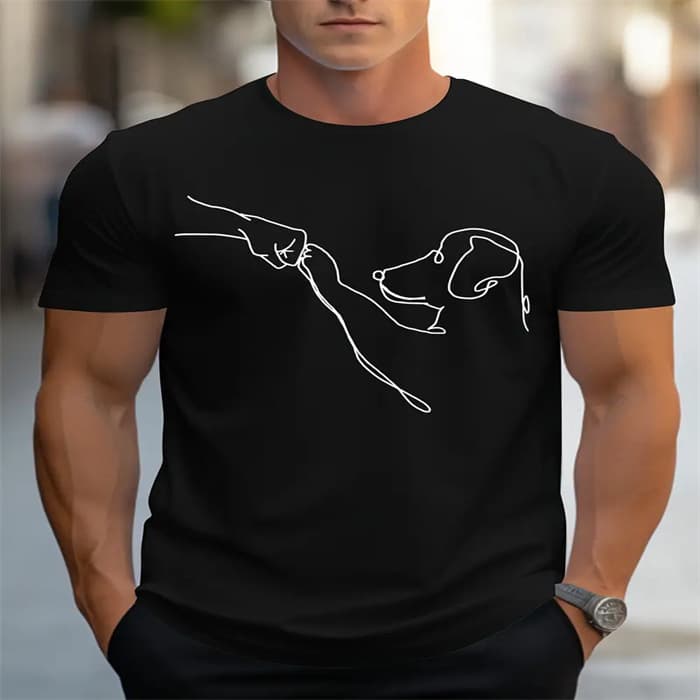 Cross-Border In-Stock European and American Amazon New Printed T-Shirt, Round Neck, Loose Fit, Plus Size, Short-Sleeved Casual Men's T-Shirt Top