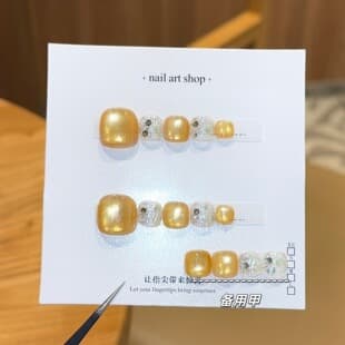 Qianfan [Gilded Star Sea] (Toe Nails) Summer Premium Pure Handmade Wearable Nails Press On Nails
