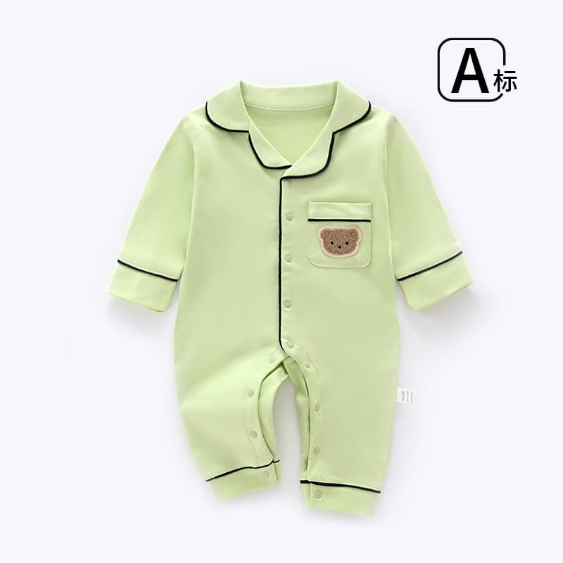 Baby Spring Autumn Homewear Boys Girls Four-Season Onesie Sleepwear New Autumn Cotton Pajamas