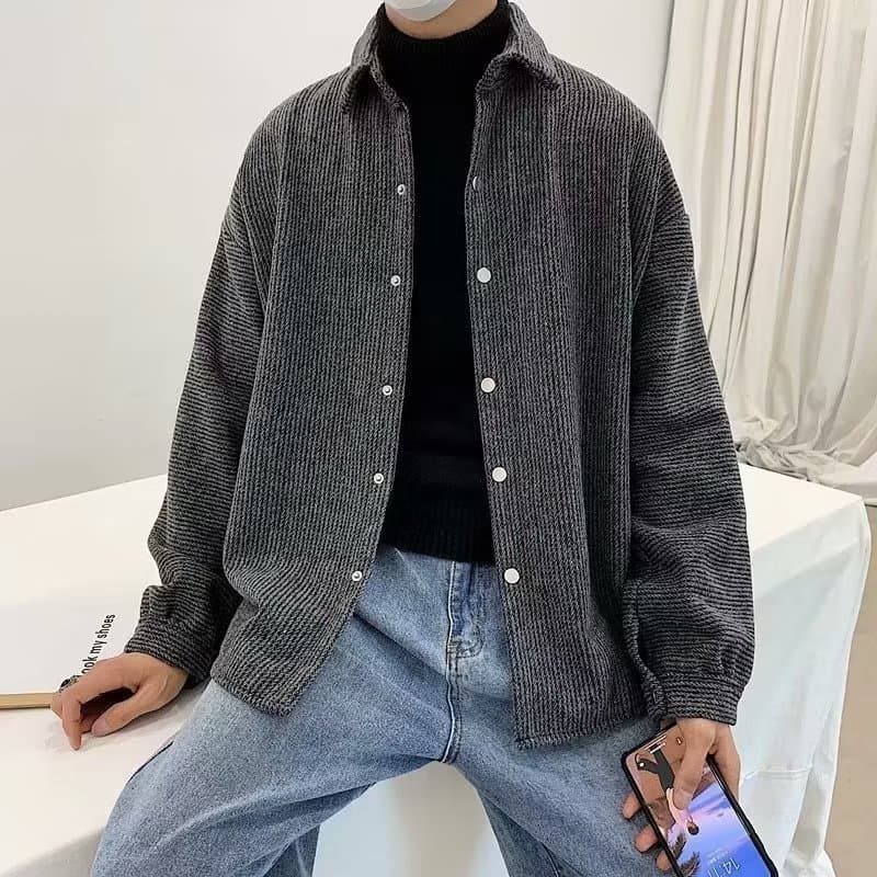 New Autumn/Winter Ins Retro Corduroy Jacket for Men, Korean Style Trendy Student Loose Casual Outerwear