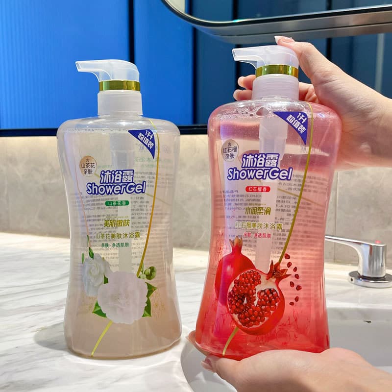 Large Capacity Pomegranate Body Wash, Camellia Scented - Moisturizing, Hydrating, Family Bath Liquid, Factory Direct