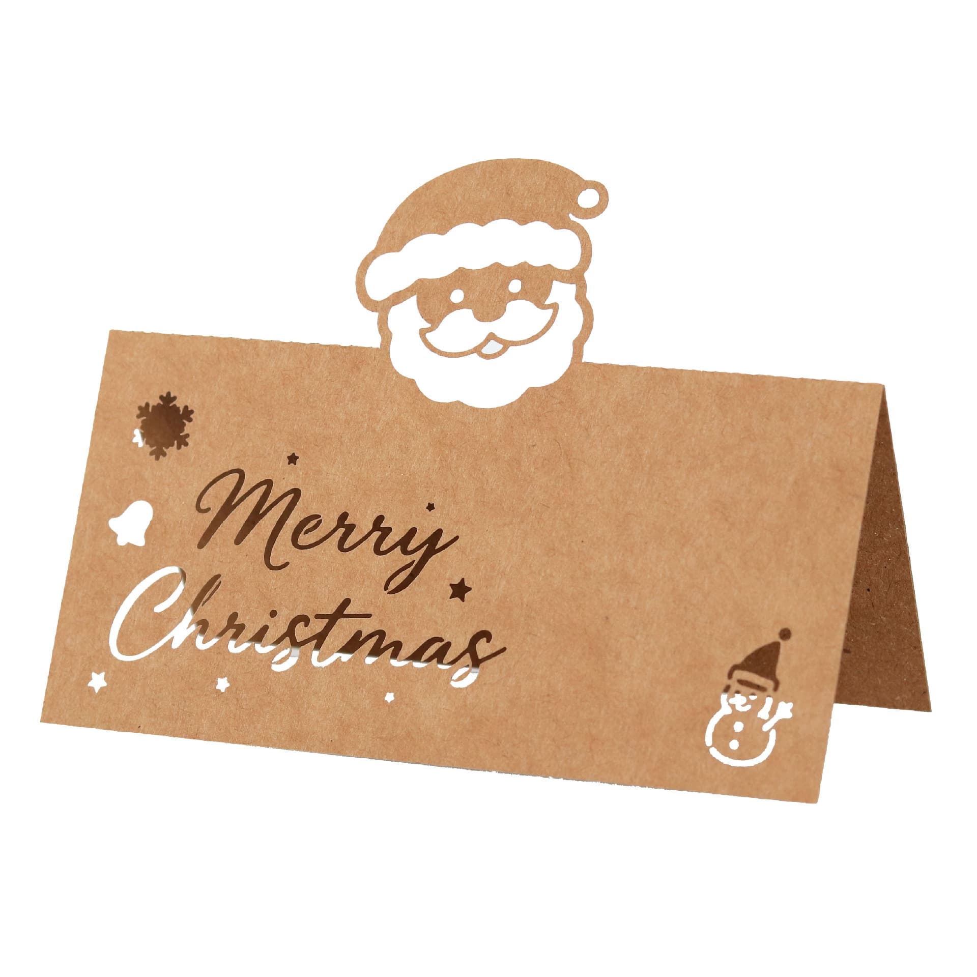 Christmas Hollow Santa Claus Small Card Snowman Snowflake Letter Place Card Holiday Party Name Table Place Card