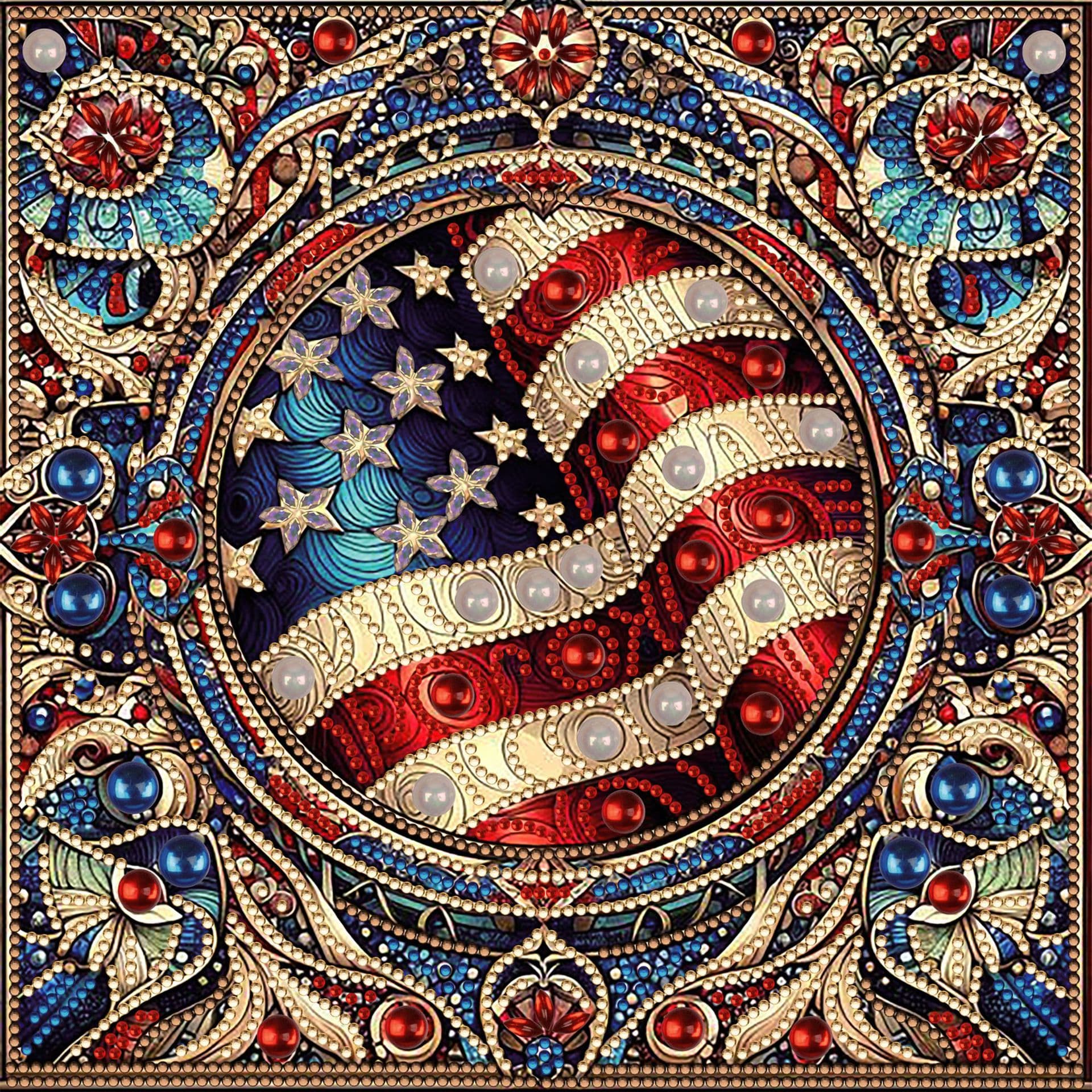 Adult Diamond Painting Kit, American Flag Art Diamond Painting Kit Diamond Painting Home Decoration