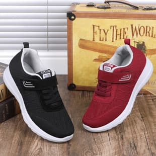 Walking Shoes Four-season Knitted Sports Soft Sole Mom Shoes Travel Men's Shoes Walking Women's Shoes Wholesale