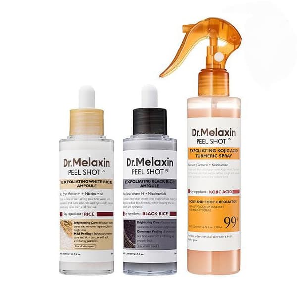 TK Cross-border Hot Seller Dr.PEEL SHOT Turmeric Exfoliating Cleansing Spray 200ml Black Rice White Rice Essence
