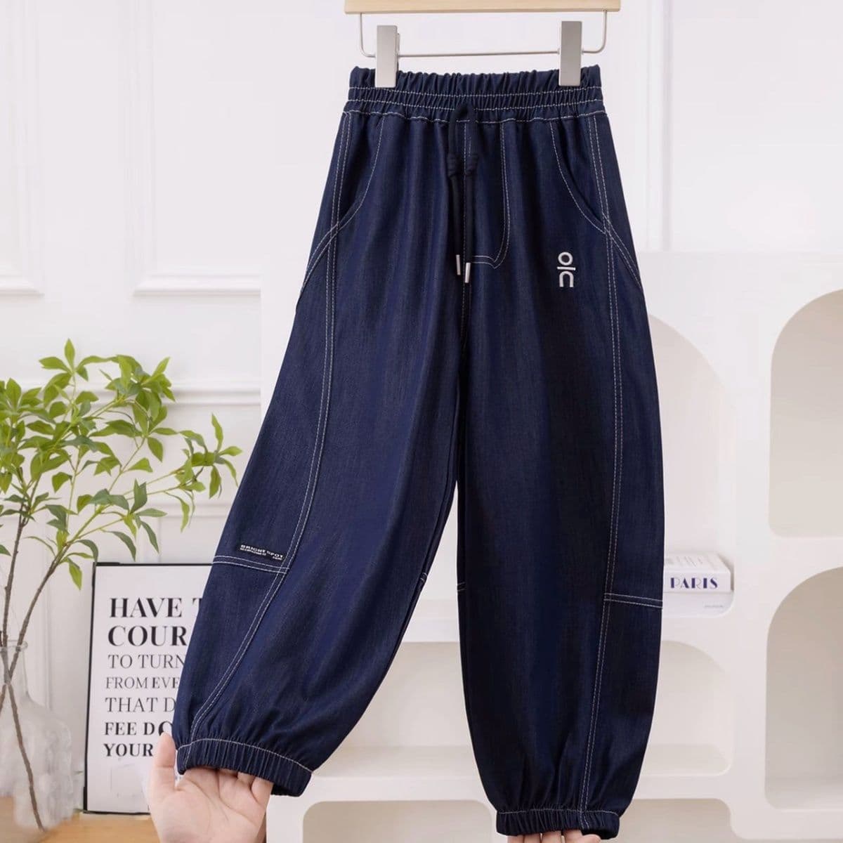 2026 Summer New Mid-Large Kids Tencel Denim Mosquito-Proof Pants Boys Girls Breathable Soft Comfortable Versatile Daily Wear