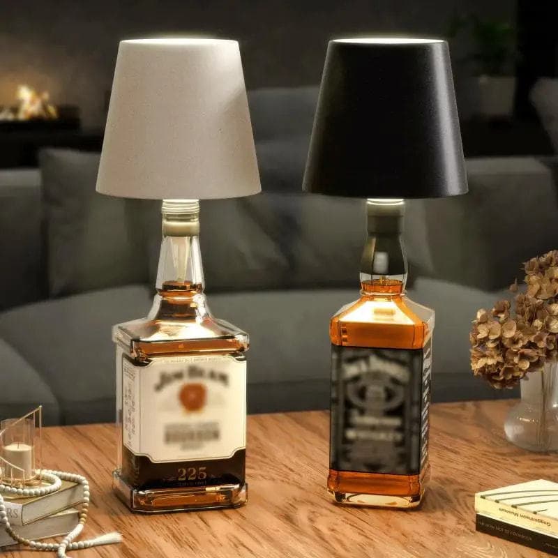 Cross-border LED creative wine bottle lamp embedded bar/restaurant portable rechargeable RGB dimming decorative wine bottle table lamp