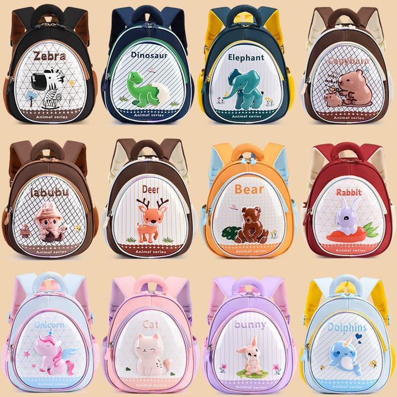 Cross-border children's backpack girl kindergarten small school bag preschool backpack male lightweight 3D hard shell cartoon animation