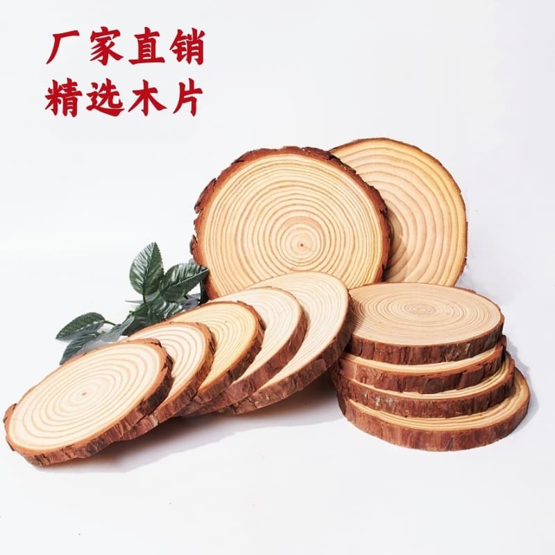 DIY Kindergarten Round Wood Chips Log Chips Pine Wood Chips Wholesale Halloween Wood Chips Christmas Wood Chips Handmade Decoration