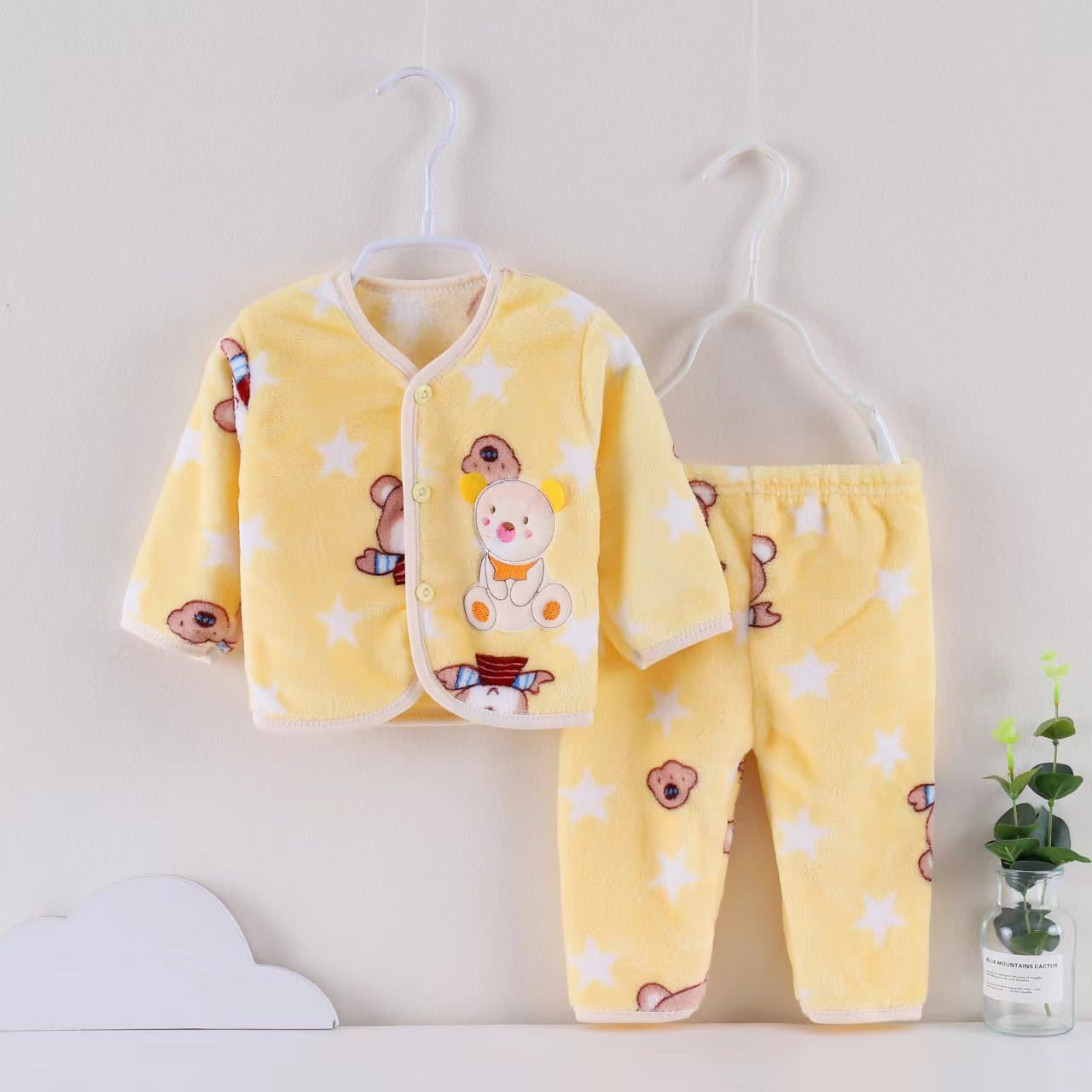 Anyang Foreign Trade Bulk Supply Autumn Winter Children's Coral Fleece Pajamas Loungewear Flannel Baby Set Multi-Style