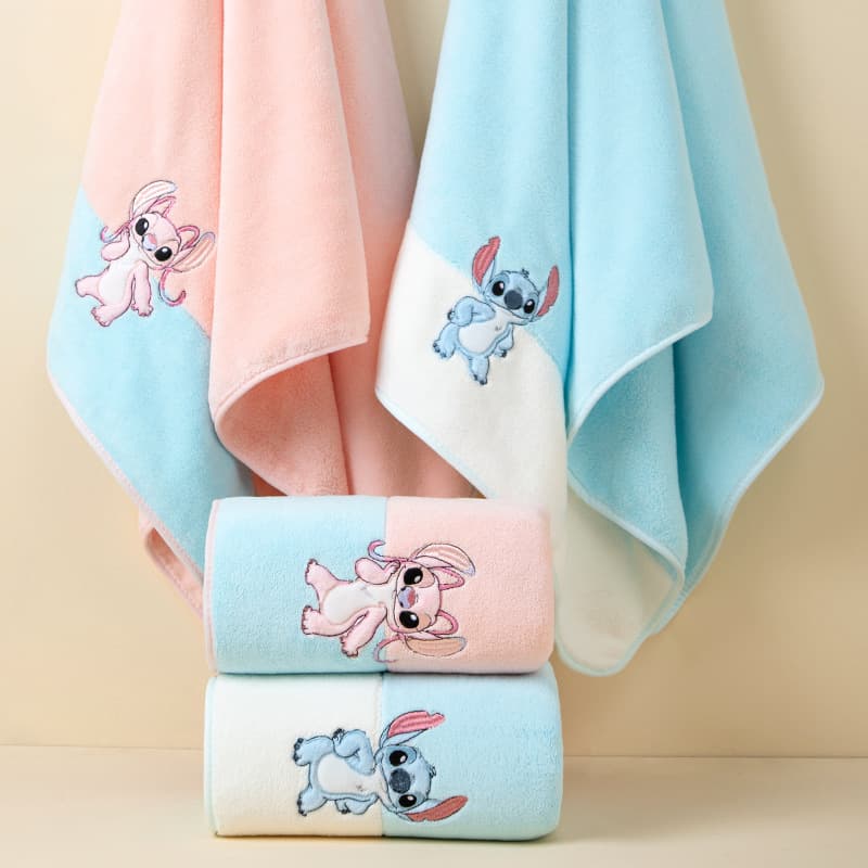 Disney Stitch Coral Fleece Large Bath Towel Cartoon Absorbent Wearable Wrap Soft Couples Bath Towel New