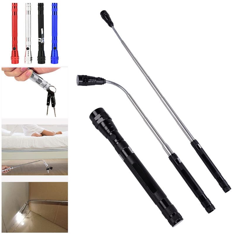 3LED Magnetic Telescopic Flashlight Pickup Tool Gift for Men Car Repair Pickup Tool Light
