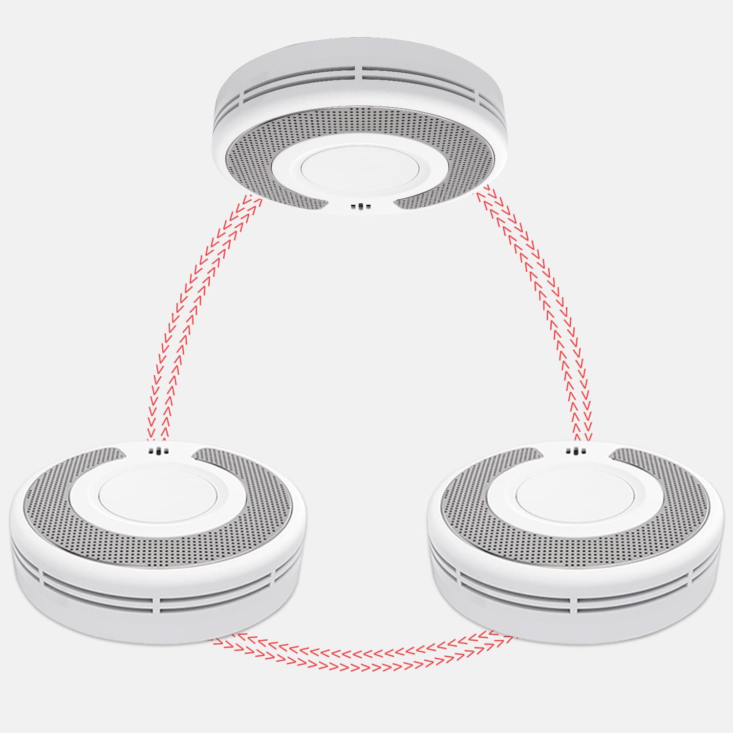Wireless Smoke Detector Smoke Alarm EN14604 10-Year Life Lithium Battery