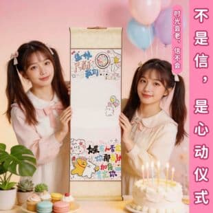 Handwritten Letter Scroll Gift for Best Friend Birthday Gift Xiaohongshu Same Style One Meter Long Blank Handwritten Letter