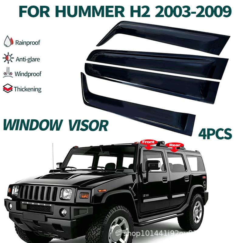 Suitable for Hummer H2 H3 car window rain eyebrow Hummer H2 H3 rain or shine shield WindowVisor modification