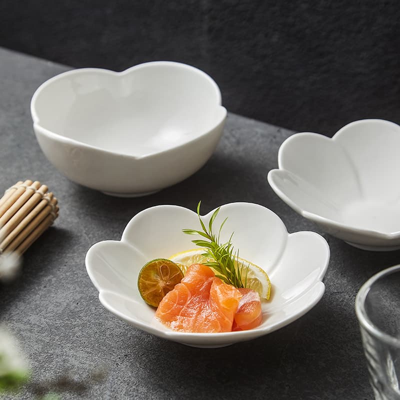 Floral Ceramic Small Bowl, Exquisite and Practical Seasoning Dish, Tableware, Hotel Appetizer Plate Wholesale, High-Aesthetic Fruit Salad Bowl