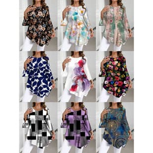 2026 New Plus Size Women's T-Shirt, Versatile Printed Crew Neck Top, Southeast Asian Fashion, 3D