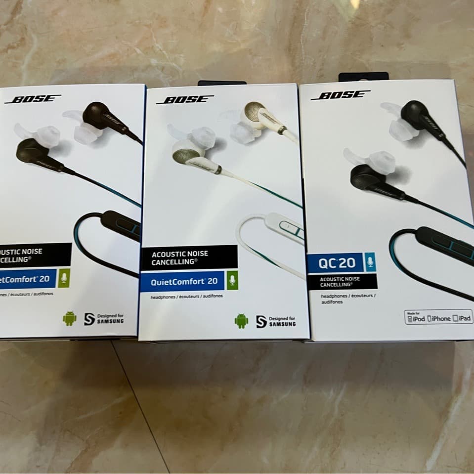Export Version QC20 Active Noise Cancelling Headphones, In-Ear Active Noise Cancelling Music & Call, Wired Headset with Remote