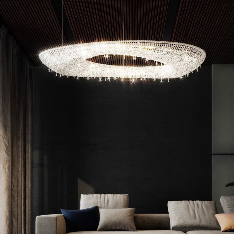 Italian style J villa living room Swarovski crystal diamond chandelier hotel restaurant K9 engineering custom lamps