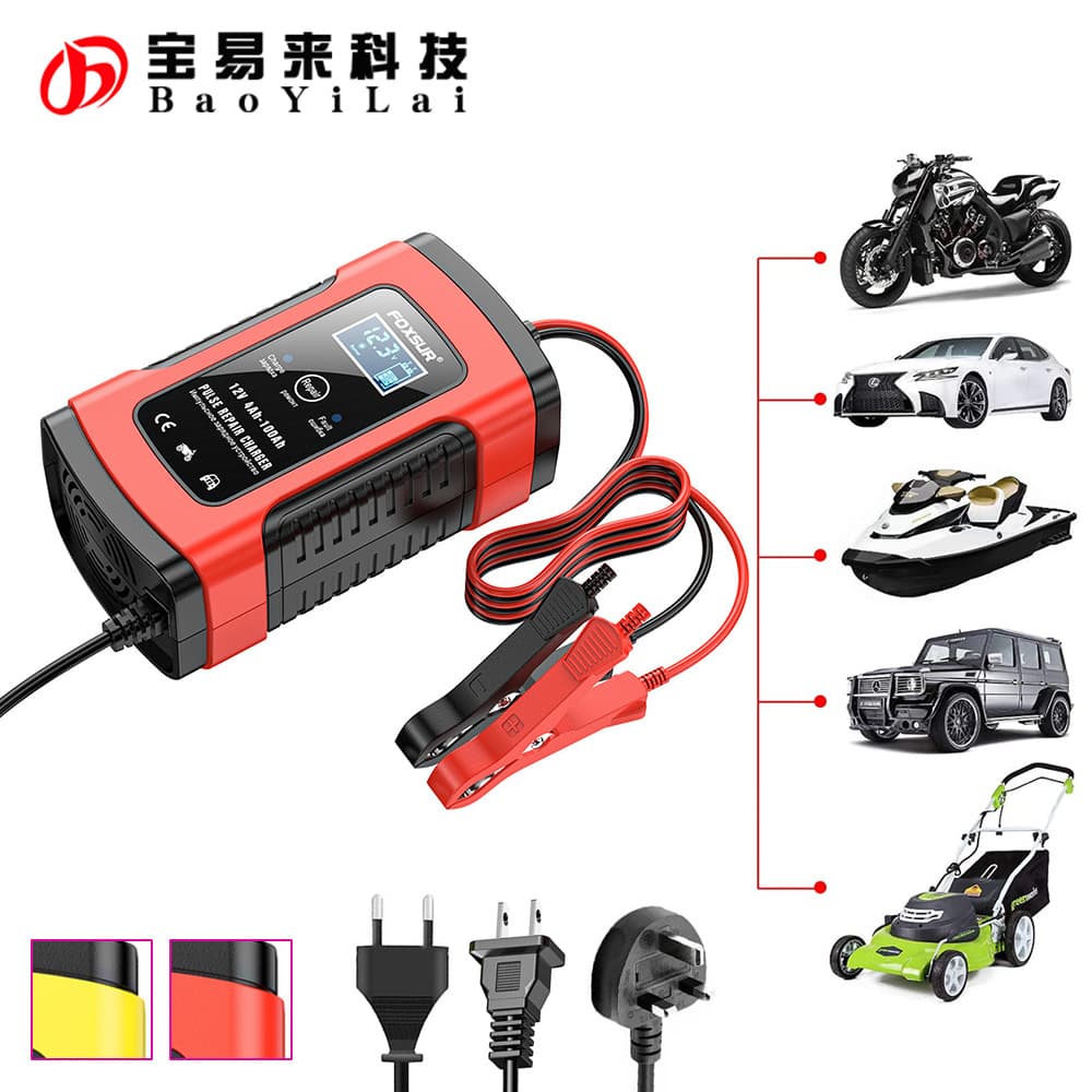 4Ah-100Ah Pulse Repair Battery Charger 12V Car Motorcycle Battery Charger