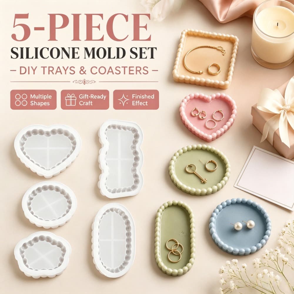 Pearl edge multi-specification storage tray silicone mold DIY resin gypsum jewelry tray pouring mold