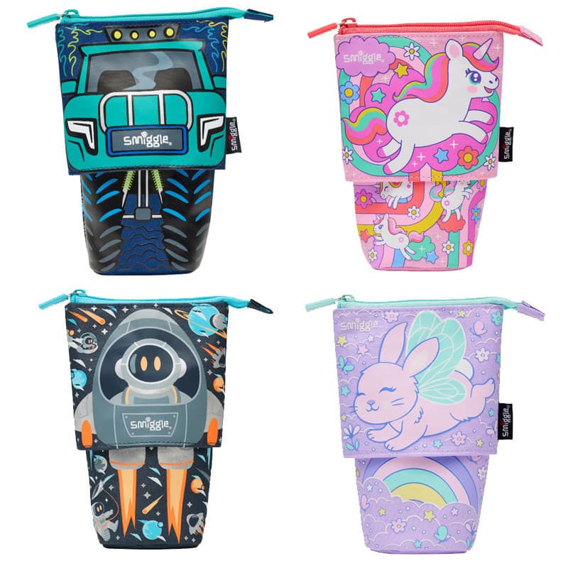 Australian Smiggle Kids Expandable Pencil Case, Large Capacity 2-in-1 Pencil Holder for Primary School Students