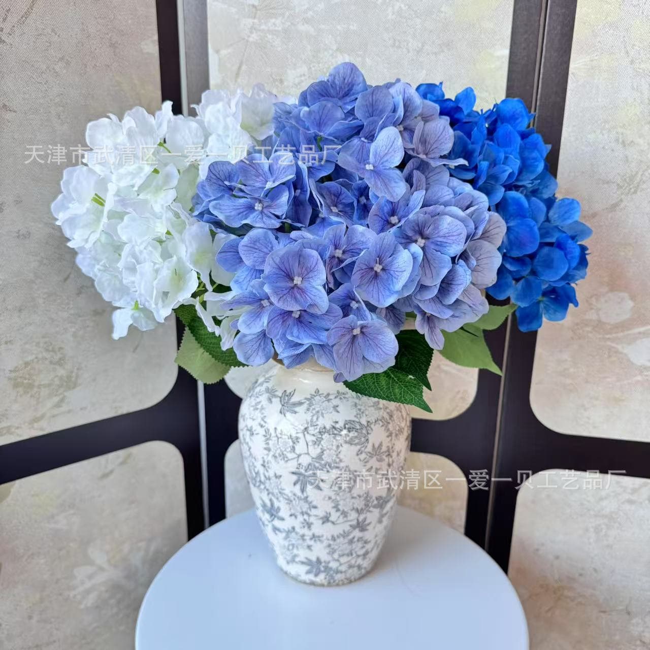 3D Simulation Hydrangea Large Artificial Flower Home Decoration Arrangement Wedding Hotel Scene Fake Flowers Cross-border