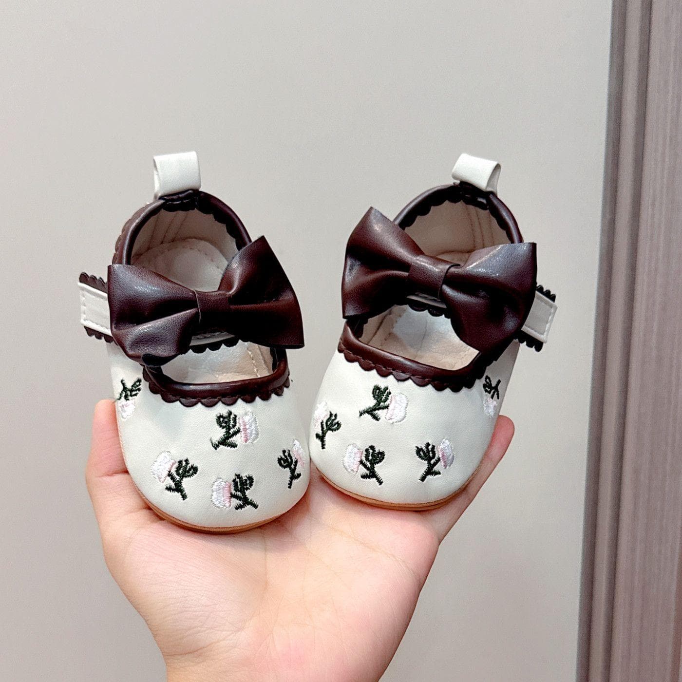 Chunqiu Baby First Birthday Shoes 0-1 Years 3-6-9-12 Months Girl Princess Shoes Soft Rubber Sole Walking Shoes