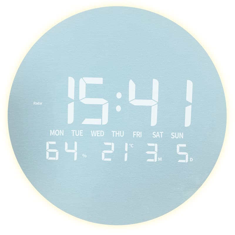 LED Digital Clock with Night Light, Wooden Luxury Living Room Digital Calendar, Temperature, Electronic Digital Wall Clock, Silent
