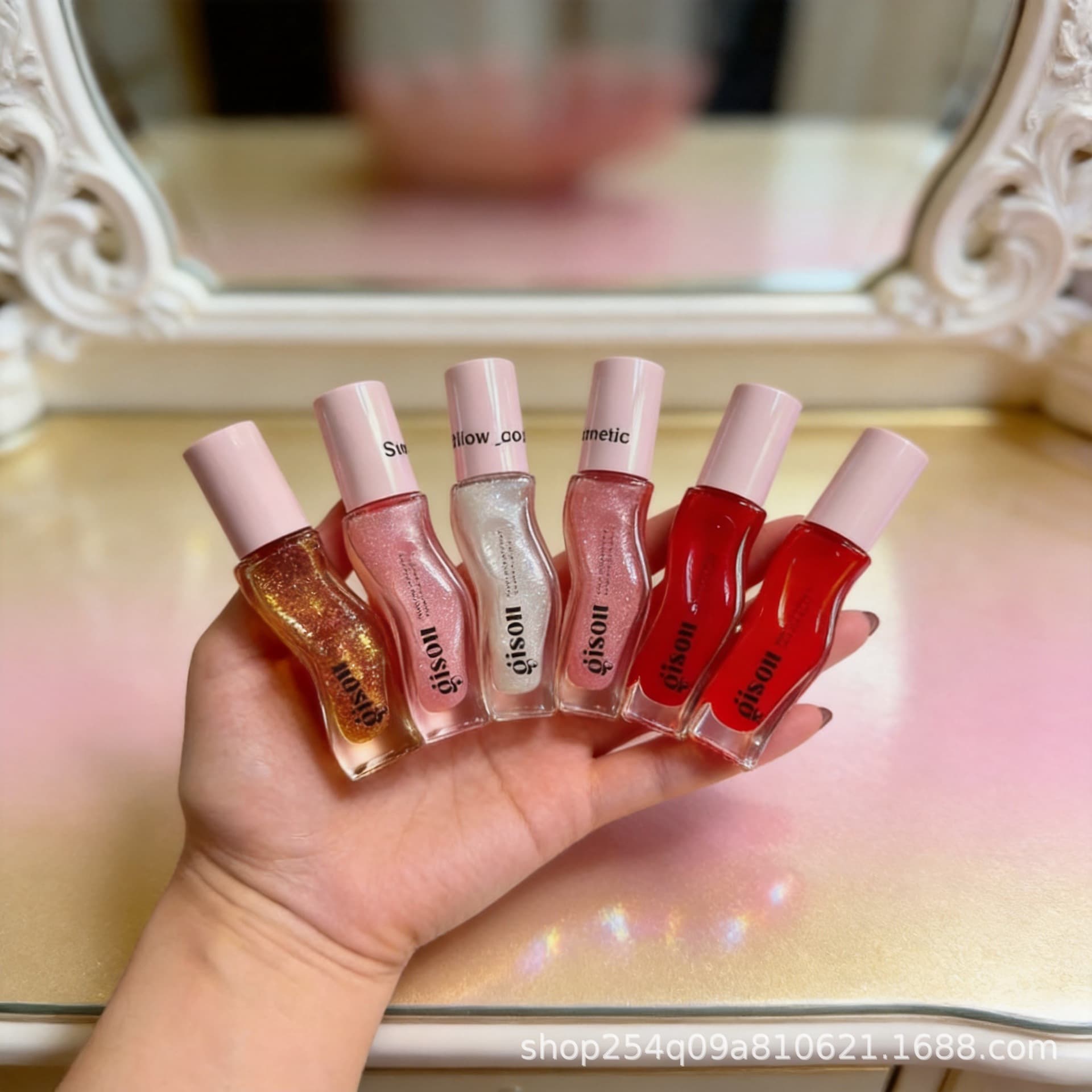 Cross-border Gisou Lip Oil Moisturizing Repair Lip Lines Cherry Honey Strawberry Watermelon Lip Glaze 8ml Lipstick Lip Balm