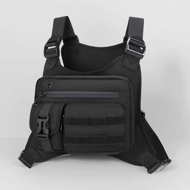 Cross-border men's bag, tactical function, men's chest bag, outdoor riding multi-functional vest bag, waterproof and wear-resistant sports vest