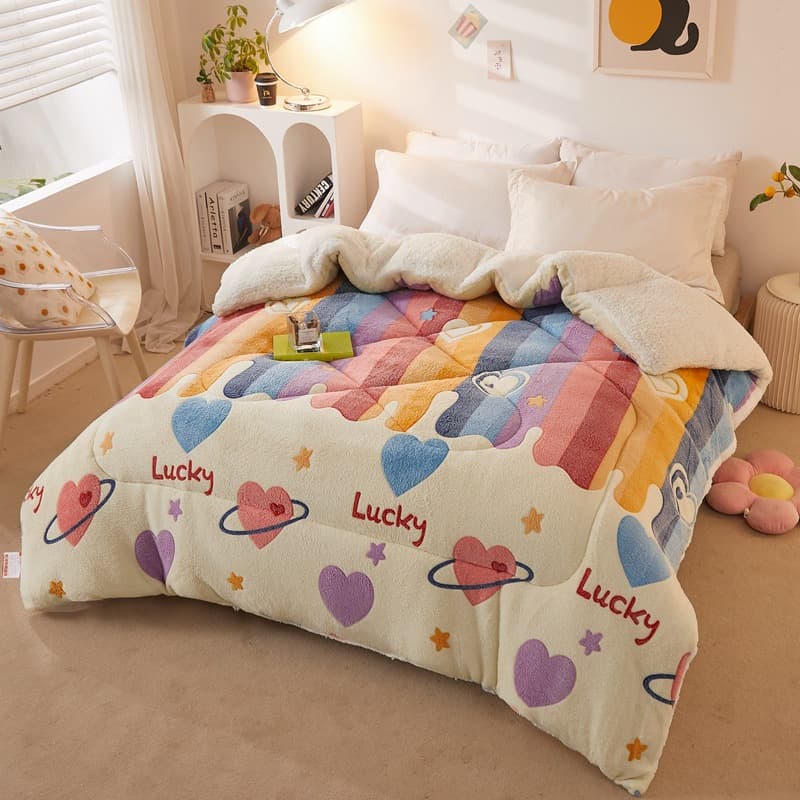 Quilt milk velvet core winter quilt snowflake velvet double-sided velvet quilt winter thickened warm lamb velvet factory wholesale