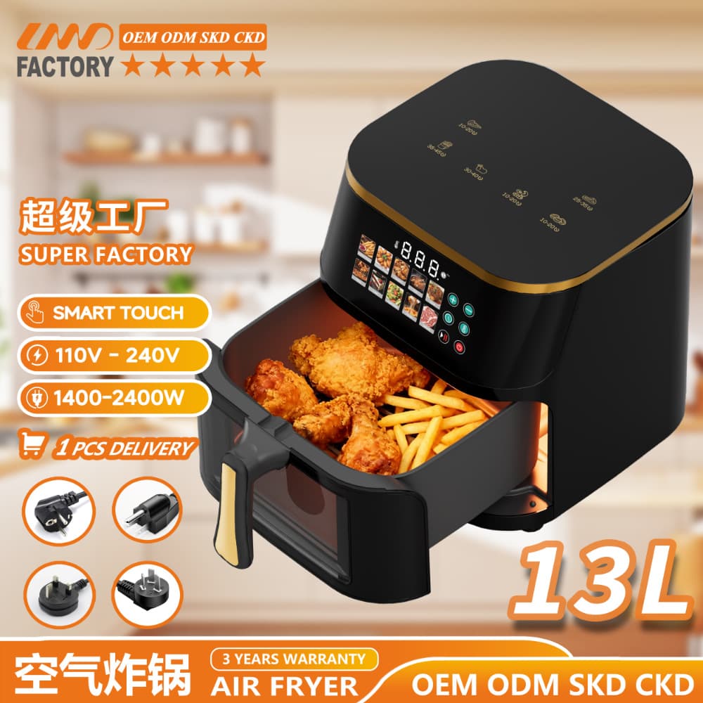Export Air Fryer 13L Large Capacity Airfryer Visible Smart Multifunctional French Fries Machine Electric Fryer 110V