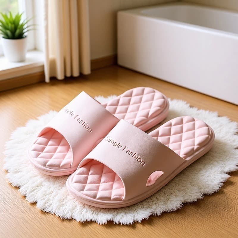 Men's Summer Indoor Anti-Slip Bathroom Slippers, Thick-Soled Home Slippers for Couples