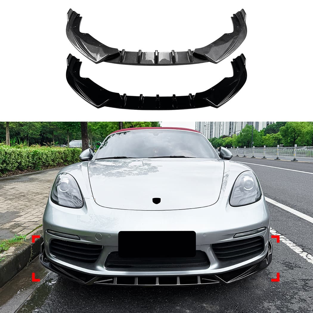 Suitable for Porsche 718 Cayman 982 2016+ integrated front lip, front shovel spoiler and small surround modification