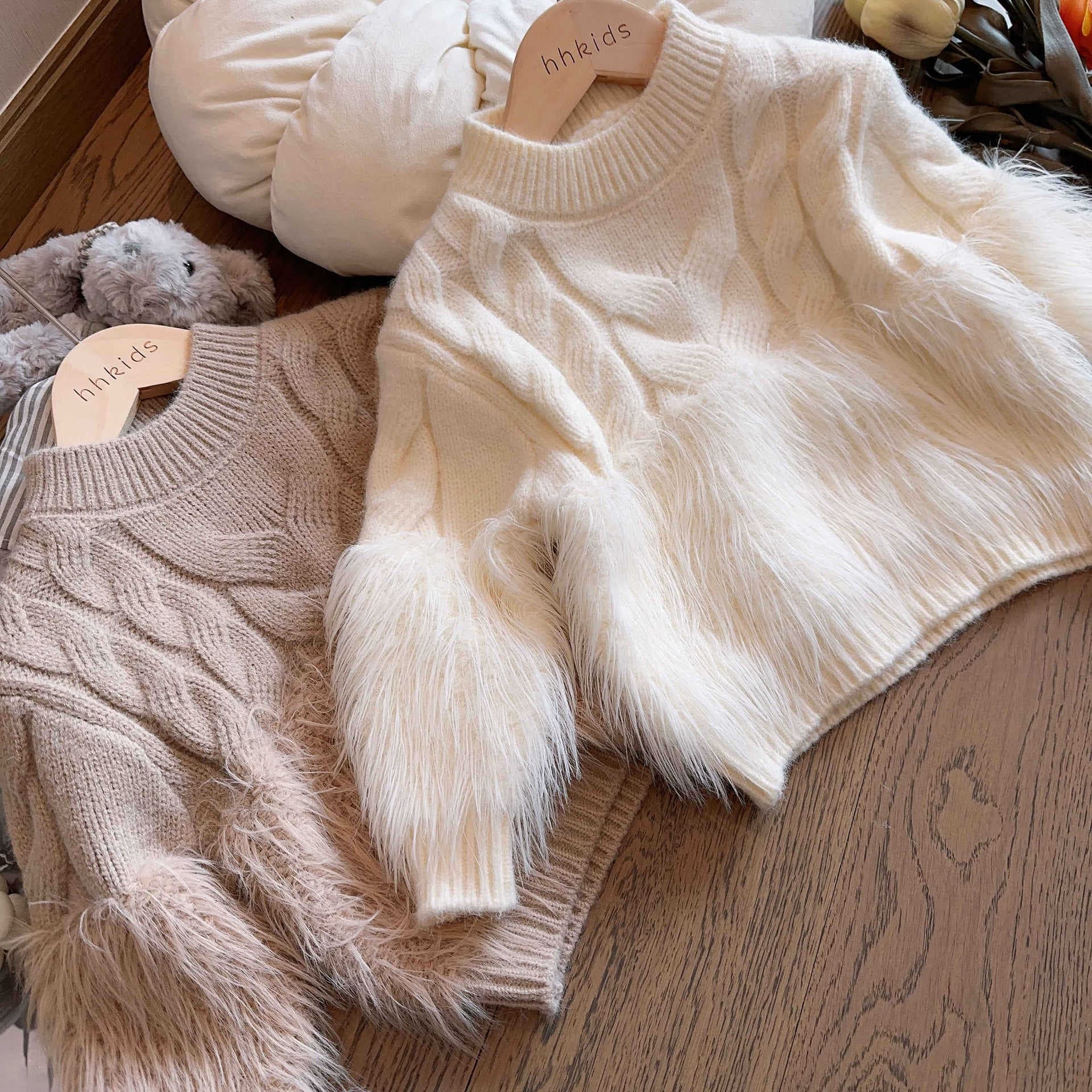 Tongxingyuan Girls Autumn Winter Pullover Sweater 2025 New Korean Style Knitwear Baby Girl Versatile Top