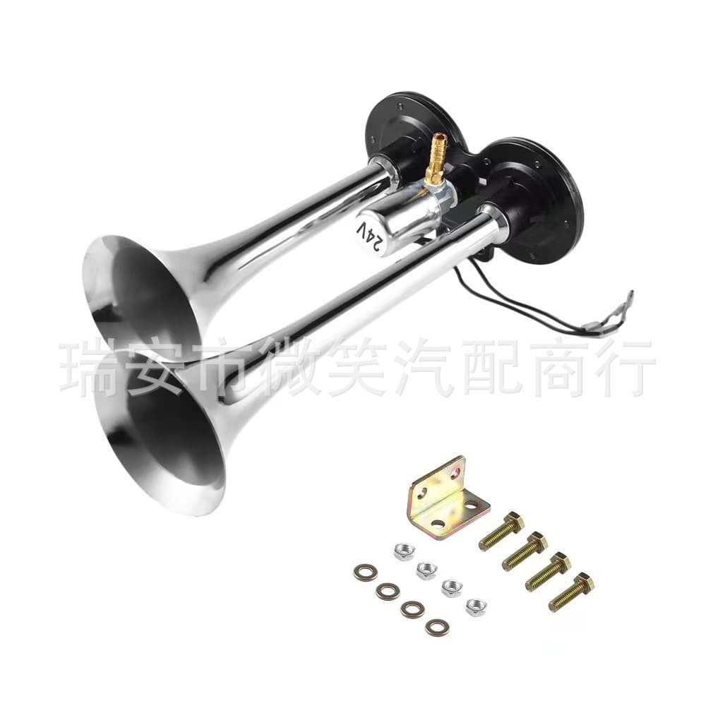150DB 12V Universal Dual-Tube Horn Electric Air Horn for Car, Truck, Motorcycle High-Pitch Speaker