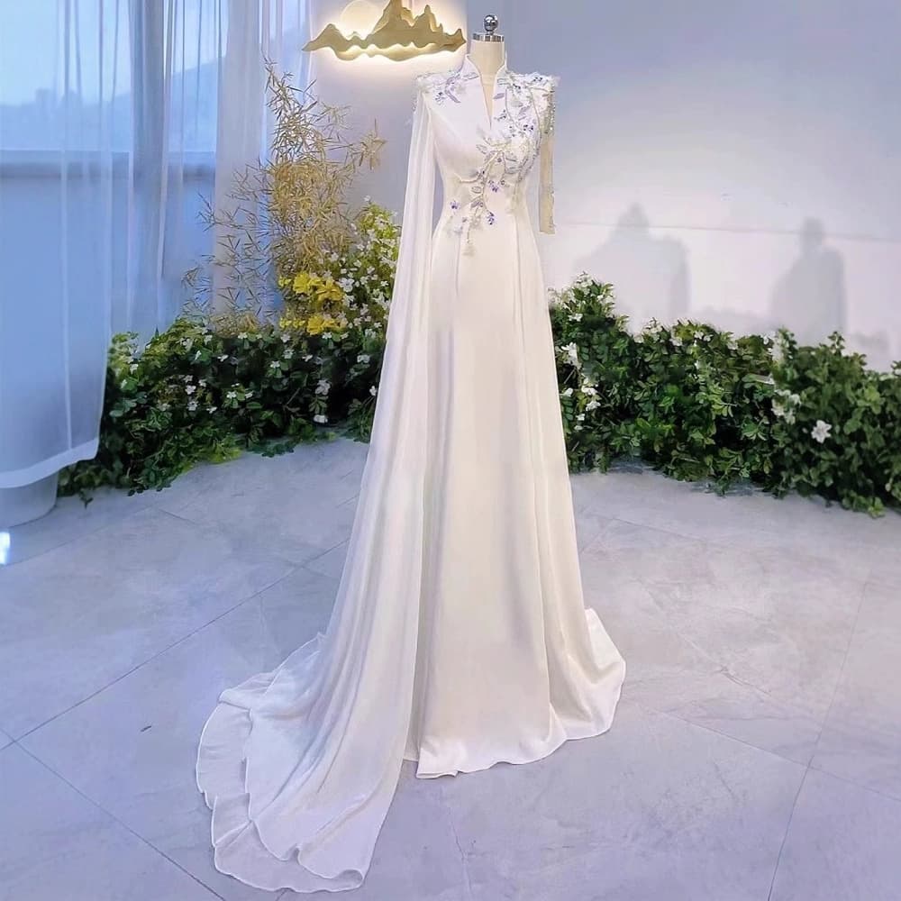 2026 New Chinese Style Guzheng Performance Dress, Light Luxury Stage Performance Vocal Music Art Exam Hosting Annual Banquet Gown