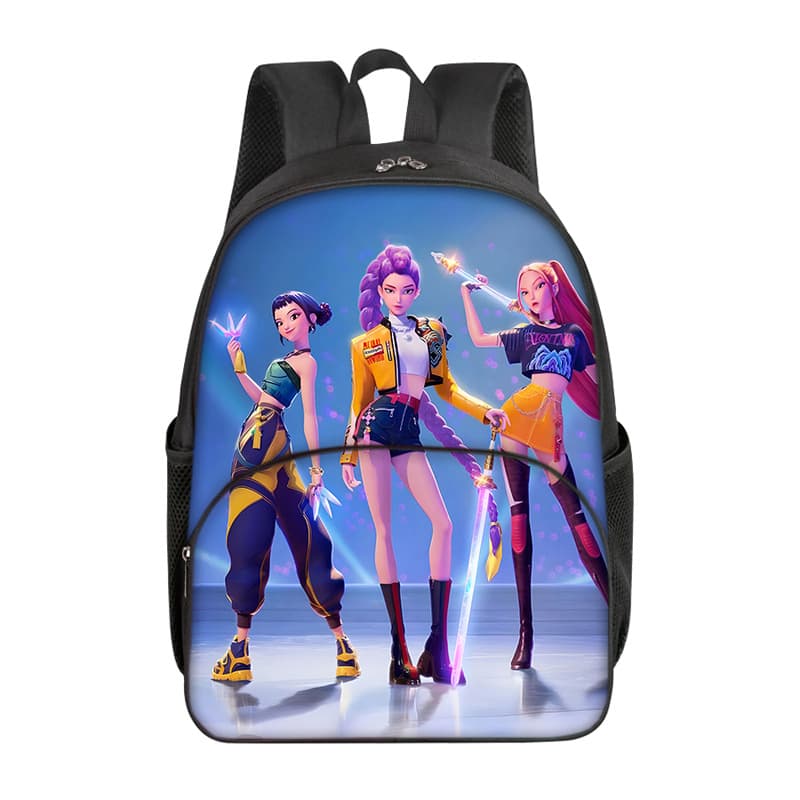 K-Pop Demon Hunters Demon Hunters Student Backpack 16-inch Round Bag School Bag Cartoon Backpack