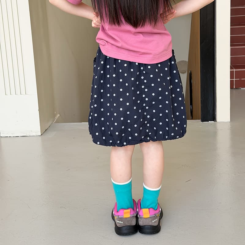 Aimo Beibei Girls Korean Sporty Polka Dot Dress Summer Stylish Versatile Pocket Cargo Skirt