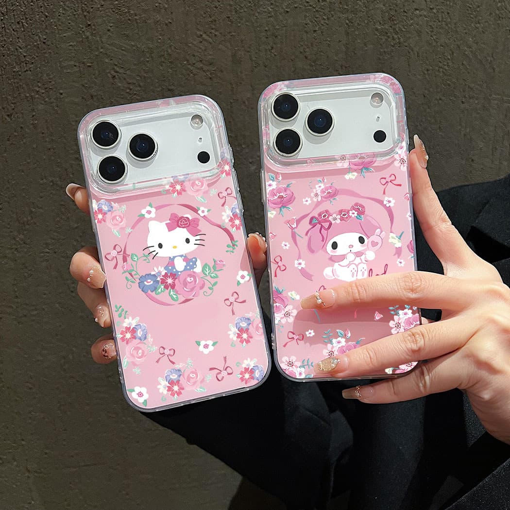 Girly foundation cartoon flowers suitable for Apple 17promax mobile phone case 13 15 16 women's IMD protective case