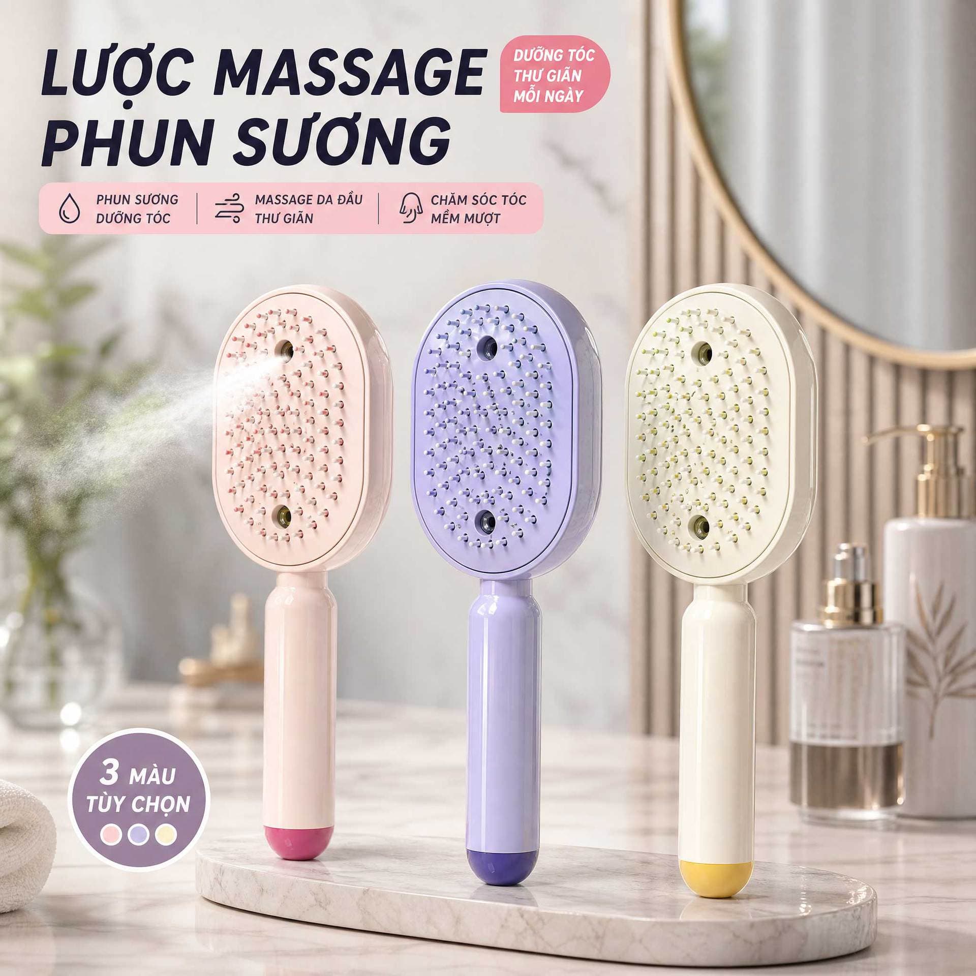Cross-border electric spray massage comb essential oil smooth hair care comb clean fluffy air cushion comb smooth hair comb ready stock wholesale