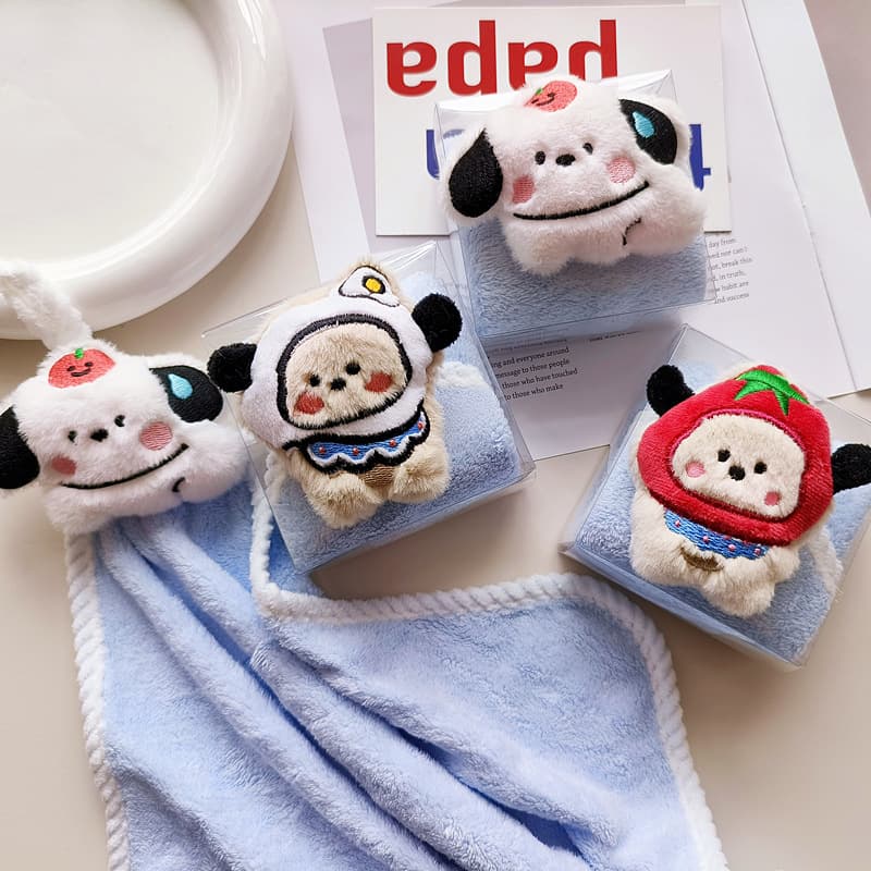 Cartoon Dog Towel Gift Box Hanging Style Children's Face Cloth, Full Moon Wedding Shop Souvenir Internal Pairing, Kindergarten Gift
