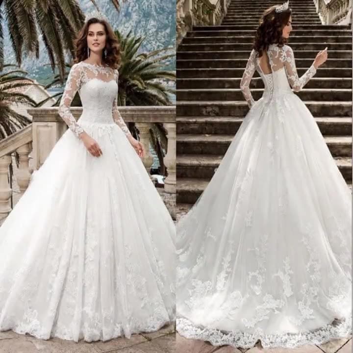 Amazon Cross-border Long Sleeve Bride Main Wedding Dress 2026 New Style Forest Travel Photography Outgoing Dress Wedding Light Wedding Dress