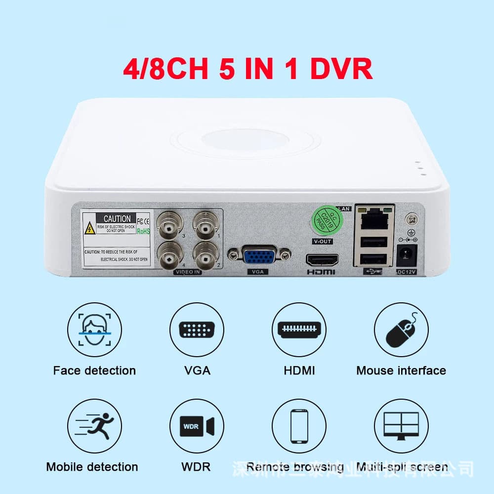 8-Channel 5MP Network Video Recorder 4-Channel Hybrid DVR Recorder H.265 IP HD Recorder