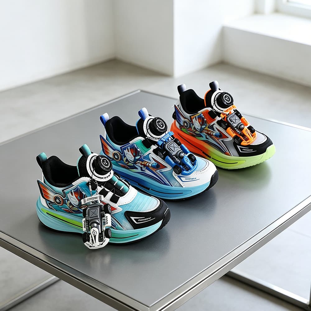 Autumn children's shoes new light-soled mesh boys' light shoes swivel buckle cartoon children's sports running shoes 6256