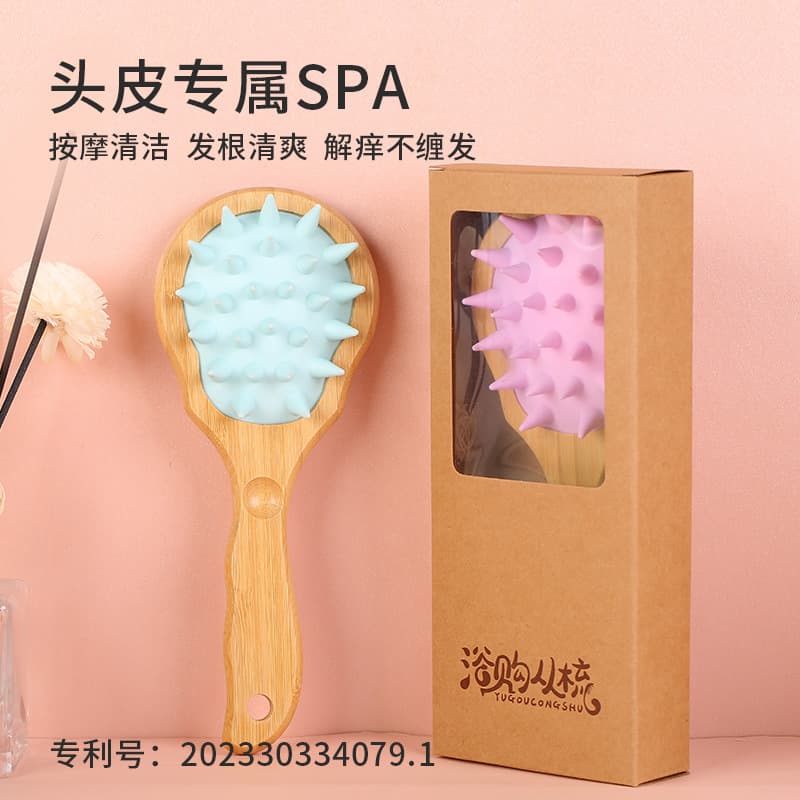 Long-handled hair washing artifact head scratching airbag massage combing hair brush cleaning scalp shampoo comb