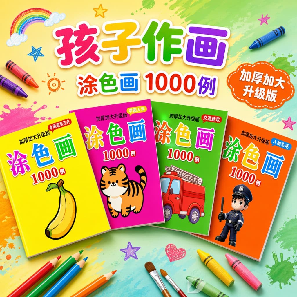 Children's Educational Dot Coloring Book Thickened and Enlarged Upgraded Version Kindergarten Painting Book Coloring Book Doodle Book
